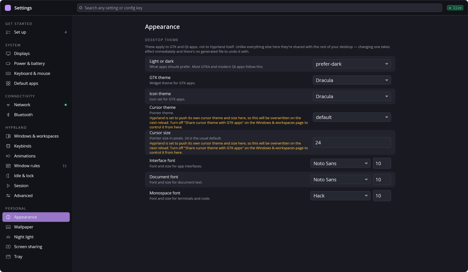 The Settings app